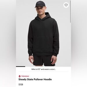 Lululemon Men’s Steady State Pullover Hoodie Black Size Medium